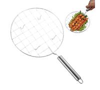 Roasting Net Cooling Rack, Round Barbecue Wire Roaster, Stainless Steel Roasting Pan, Anti-Scald Stainless Steel Round Cooking Net with Handle, Cheese Toast Grill Tool for BBQ Camping Picnic