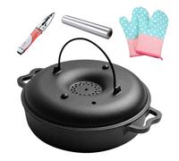 Roasting Pan for Baking - Iron Pot for Sweet Potatoes with Tongs and Gloves - Baking Tray | Barbecue Grill and Vegetable Stove Sweet Potatoes Corn and Tongs