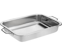 Stainless Steel Roasting Pan with Raised Bottom - 35cm Extra-Large Roaster & Baking Tray, Oven Safe, Reinforced Rim, Even Heat Distribution, Ideal for Meats & Vegetables, Dishwasher Safe