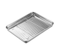 Roasting Pan with Rack Roast Pan Non Stick Tray Broiler Pan for Oven Roasting Tin Stainless Steel Cooker Grill Rack Roaster Oven 23 * 17 * 2.5CM