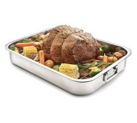 MasterClass Large Roasting Tin,Deep with PTFE, PFOA and BPA Free Non Stick, Grey, 39 x 28 x 7 cm