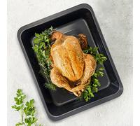 Roasting Tins for Ovens (38 x 30 x 6cm) | Oven Tray Non Stick Roasting Tray Heavy Duty Carbon Steel with Deep Sides Perfect as Baking Tray & Lasagne Dish | Grey
