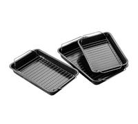Roasting Trays,Set of 3,Non-Stick with Wire Racks