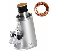 ROASTLY DF54 Red Ti Coffee Grinder Gen 4 IV V4, Electric Single Dose Coffee Grinder, Near Zero Retention (Silver)