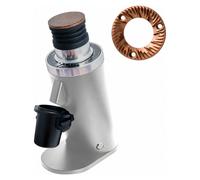 ROASTLY DF64 Red Ti Coffee Grinder Gen 2 II V2.7. Famous White Label. Electric Single Dose Coffee Grinder. Near Zero Retention (Silver)
