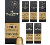 Roastworks The Truth Speciality Coffee Pods Nespresso Compatible - 6x10 Capsules (60 Pods) - Balanced, Sweet Coffee with Notes of Chocolate and Toffee - House Blend from Brazil & Honduras/Peru