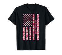 Roatan Honduras Island Caribbean Pink Camo USA Flag T-Shirt
