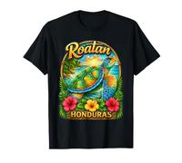 Roatan Honduras Sea Turtle Tropical Beach Sunset Graphic T-Shirt