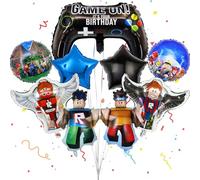 Rob-lox Birthday Party Decoration, 9PCS Kids Cartoon Aluminum Film Balloon Kit Deco, Boys Girls Rob-lox Birthday Party Supplies for Theme Decoration