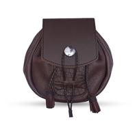 Rob Roy Leather Sporran for Kilts - Traditional Scottish Kilt Pouch with Chain - Durable Cow Leather, Robroy Brown Tassel, One Size