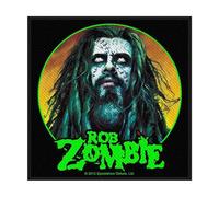 Razamataz Patch – Rob Zombie Zombie Face – Sew-on Woven Black 10 x 10 cm (4 x 4 in)
