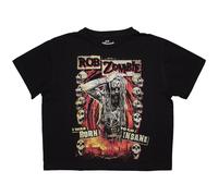Rob Zombie Women's Born To Go Insane Crop Top in Black | Size: XL Rob Zombie Black XL