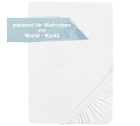 roba 0261JWE Fitted Sheet 40 x 90-45 x 90 cm, Plain, White, 1 Count (Pack of 1)