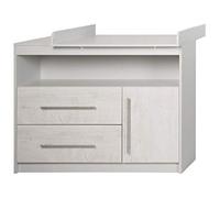 roba 1731803 Wide Changing Table with Changing Attachment 1 Door 1 Open Compartment 2 Drawers Height 98 x Width 117 cm Depth with/Without Changing Attachment 75/39 cm Changing Height 90 cm Grey