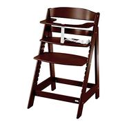 roba 2-in-1 Wooden Grow-Along High Chair Sit Up Flex - Adjustable Height - from 6 Months up to 70 kg - Anti-Tipping Baby Chair with Smooth Surface - Brown