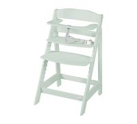 roba 2-in-1 Wooden Grow-Along High Chair Sit Up Flex - Adjustable Height - from 6 Months up to 70 kg - Anti-Tipping Baby Chair with Smooth Surface - Mint Green