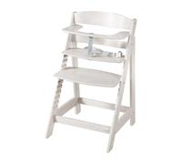 roba 2-in-1 Wooden Grow-Along High Chair Sit Up Flex - Adjustable Height - from 6 Months up to 70 kg - Anti-Tipping Baby Chair with Smooth Surface - Stone Washed