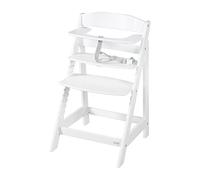 roba 2-in-1 Wooden Grow-Along High Chair Sit Up Flex - Adjustable Height - from 6 Months up to 70 kg - Anti-Tipping Baby Chair with Smooth Surface - White