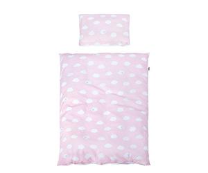 roba 2-piece bed linen set, collection 'Kleine Wolke, Cotton, Small cloud pink, 2 Stück (1er Pack)