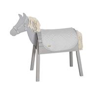 roba Accessories Set for Outdoor Play Horse roba Style - Blanket & Halter for Vaulting Horse - Kids Accessories from 3 Years - Easy-Clean Microfiber - Grey