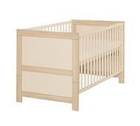 roba Baby Bed Momo 70 x 140 cm - Convertible Cot - Height Adjustable - Convertible to Junior Bed - Cashmere Lacquered/Tristan Oak Décor