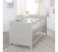 roba Baby Cot EASY SLEEP 70 x 140 cm including Conversion Corners - Growing Crib 3-Height Adjustable - 3 Removable Slats - Natural Finish/Grey