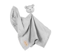 roba Baby Cuddle Cloth Lil Planet - 40 x 40 cm - Snuggle Cloth with Bear Motif - Muslin - Organic Cotton GOTS Certified - Silver Grey