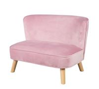 Roba Baumann Children's Sofa 'Lil Sofa', Comfortable Children's Couch with Sturdy Wooden feet and Velvet Fabric in Pink/Mauve