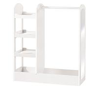 Roba Children’s Clothes Rail with Shelves and Large Mirror, White Wooden Finish