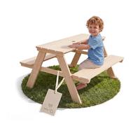 roba Children’s Outdoor+ Seating Group “Picknick for 4” - Solid Wood - Natural Untreated