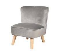 roba Children's Armchair 'Lil Sofa' - Mini Armchair with Velour Upholstery (Silver-Gray)