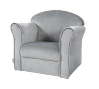 roba Children's Armchair with Armrests 'Lil Sofa' - Mini Armchair with Velour Upholstery (Silver-Gray)