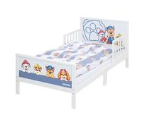roba Children's Bed Paw Patrol 70 x 140 cm Including Bedding & Slatted Frame - Toddler Bed & Montessori Themed Bed - Made of Wood - Cartoon Series Motif - White/Blue