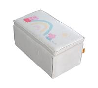 roba Children's Bench in Peppa Pig Design - Seat Stool with Storage for Boys & Girls from 18 Months - Load Capacity up to 60 kg - Rectangular Padded Stool - Beige/Pink