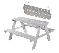 roba Children's Outdoor Furniture Set 'Picnic for 4' with Seat Cushion, Weatherproof, Solid Wood, Grey