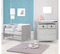 roba Children's Room Set Consists of The"Hamburg" Changing Table and a Height-Adjustable Side/Baby Bed, Colour: Taupe