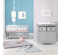 roba Children's Room Set Consists of the "Hamburg" Changing Table and a Height-Adjustable Side/Baby Bed, Colour: Taupe