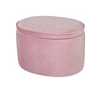 roba Children's Stool Oval with Storage Function 'Lil Sofa' - Velour, Pink/Mauve