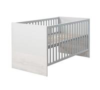 roba Convertible Crib 'Maren 2', Adjustable, 3 Removable Bars, 70x140 cm, Convertible, Light Gray/White