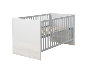 roba Convertible Crib 'Maren 2', Adjustable, 3 Removable Bars, 70x140 cm, Convertible, Light Gray/White