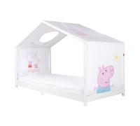 roba Cover for Montessori House Beds 90 x 200 cm in Peppa Pig Design - Suitable Accessory for Canopy Bed Conversion - Includes 3 Storage Pockets & Roof Window