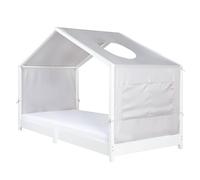 roba Cover for Montessori House Beds 90 x 200 cm - Suitable Accessory for Conversion into Canopy Bed - Includes 3 Storage Pockets & Roof Window - Light Gray