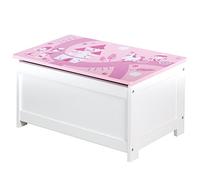roba 'Crown' Toy Chest, seat & Storage Chest for The Children's Room, Pink/Pink Chest Bench