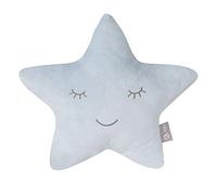 roba Cuddly Cushion in Star Shape, Style, Fluffy Decorative Cushion for Baby and Children's Room, for Girls and Boys, Light Blue, Pack of 1