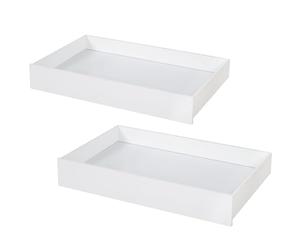 roba Drawer Set for Montessori House Bed 90 x 200 cm - Mobile 2-Drawer Set - Practical Storage Solution for Children's Bed - White Lacquered Wood