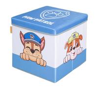 roba Foldable Seat & Storage Box Paw Patrol - Designs of Popular Series Dogs - 4-Sided Printed Storage Box - Usable as a Kids' Stool - Blue/White