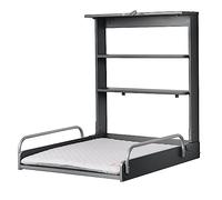 roba Folding Nappy Changing Mat in Anthracite Wood + Waterproof Mattress Style Grey - 2 Practical Shelves - Holds up to 15 kg - Space Saving