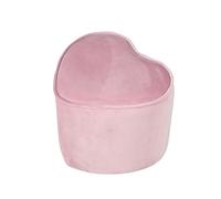 roba Heart-Shaped Children's Ottoman 'Lil Sofa' - Comfy Kid's Pouf with Velvet Upholstery (Pink/Mauve)