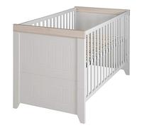 Roba Helene Combination Cot in Modern Country House Style Height-Adjustable Baby Bed with 3 Slip-On Rungs and a Surface of 70 x 140 cm Convertible to Junior Bed