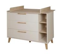 roba Jil Changing Table with Drawers - Soft-Close Technology - Removable Changing Unit - Convertible to Sideboard - Cashmere/Chestnut